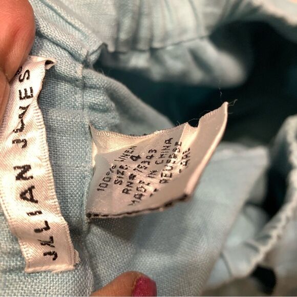 Jullian Jones Vintage Aqua Blue Linen 3 Piece Set - Picture 10 of 16